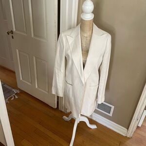Lafayette 148 cream mid length blazer